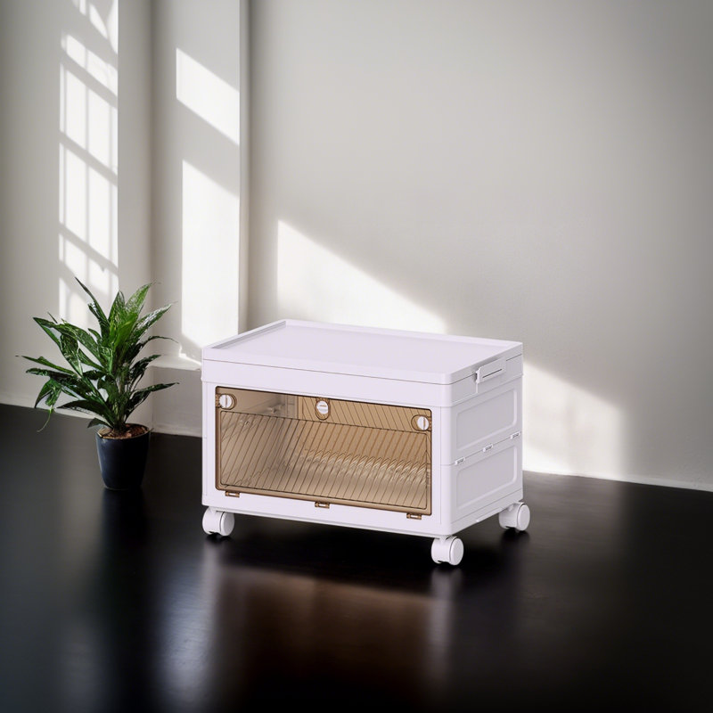 Bacs de rangement empilables à 1 niveau avec roulettes pour la maison
