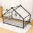 Metal House Bed With Roof And Sturdy Slats-655124696-655124697