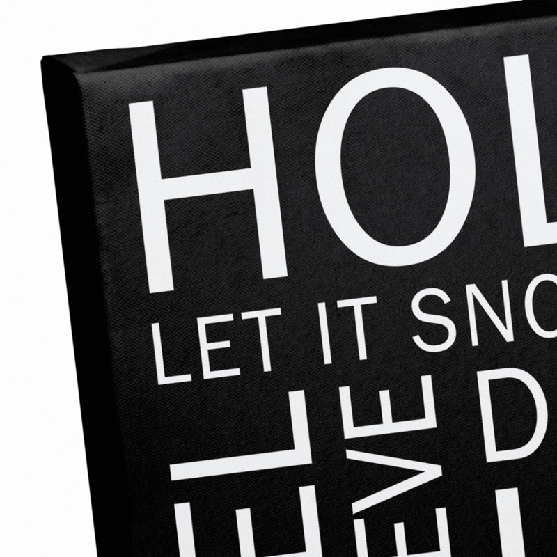 «Christmas Sayings», impression sur toile tendue, H 16 po x l 20 po x P 1,25 po, Noir