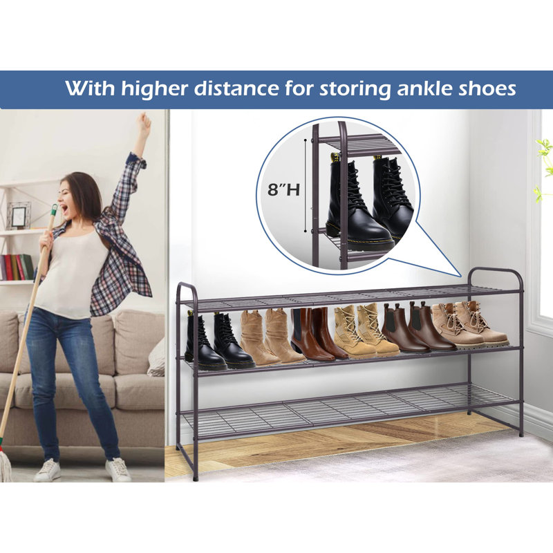 24 Pair Stackable Shoe Rack, Bronze