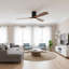 52" Solid Wood 3-Blade Low Profile Ceiling Fan With Integrated LED Light, DC Motor, Smart Remote Control & Reversible Airflow-612094151-612094168