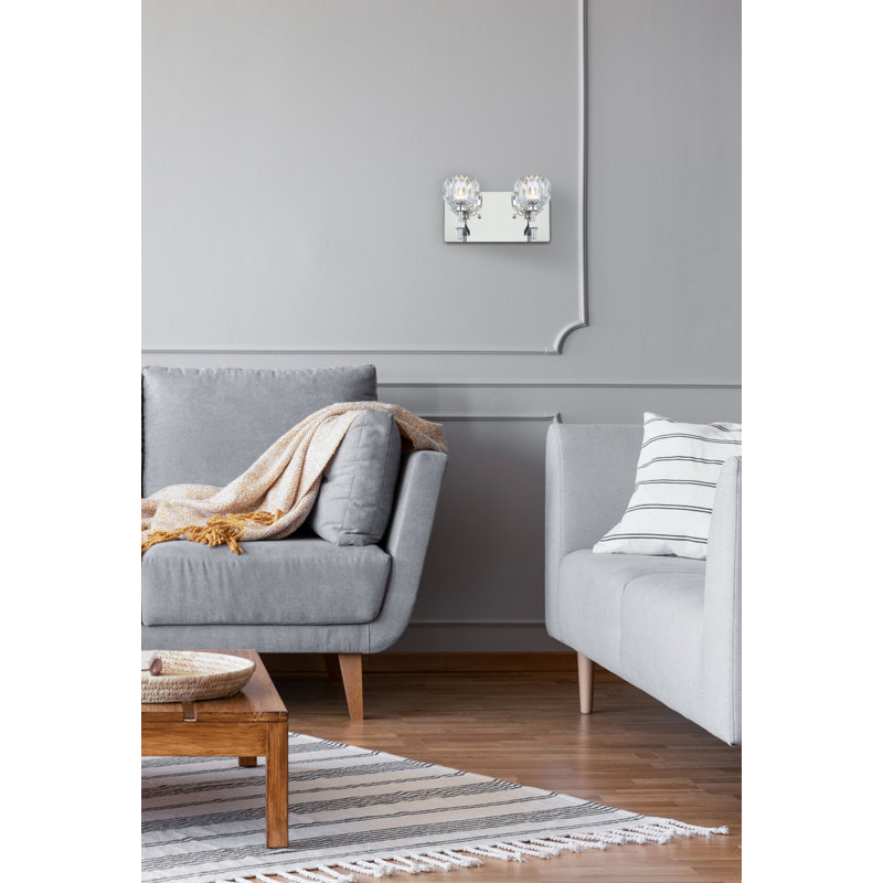 Applique murale en fer Kington, 2, Chrome chrome, H 6 po x l 11 po x P 6 po