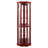 6 Shelf Lighted Corner Curio Cabinet With Adjustable Tempered Glass Shelves And Mirror Back-1525418333