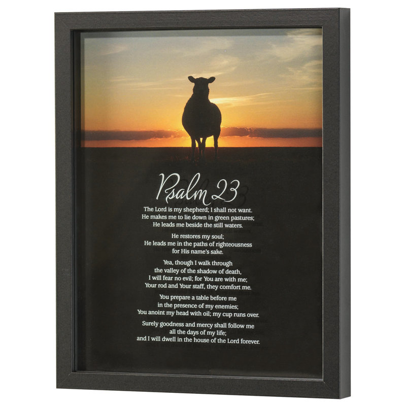 Psalm mural 23 en verre de bois