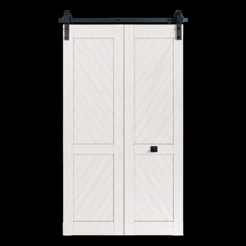 Bifold Barn Door Kit 78", 4-wheel Pivot Hardware In Matte Black