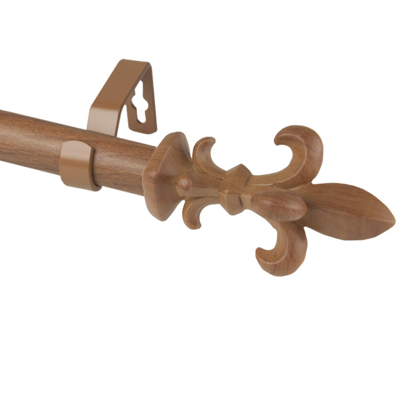 Tringle à rideaux simple Lemoine, 66" - 120", Châtaigne