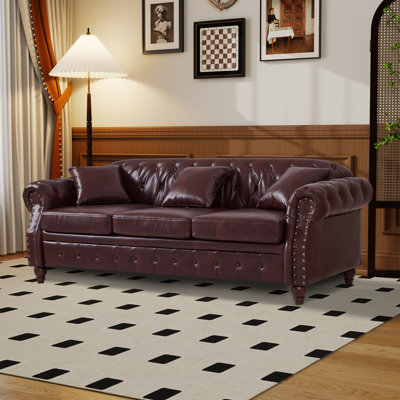 Faux Leather Chesterfield Sofa With Storage by Alcott Hill