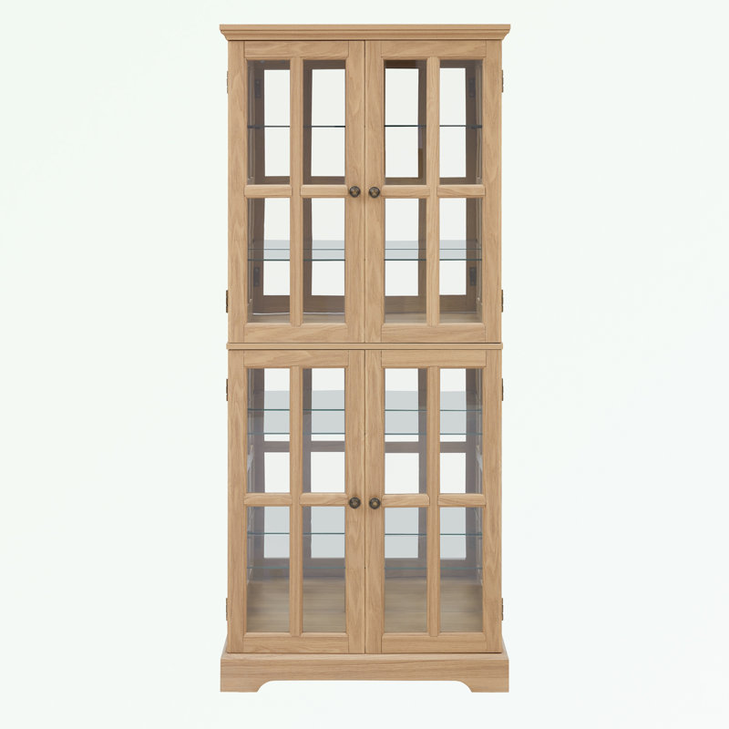 68.7"H LED Curio Display Cabinet, Natural