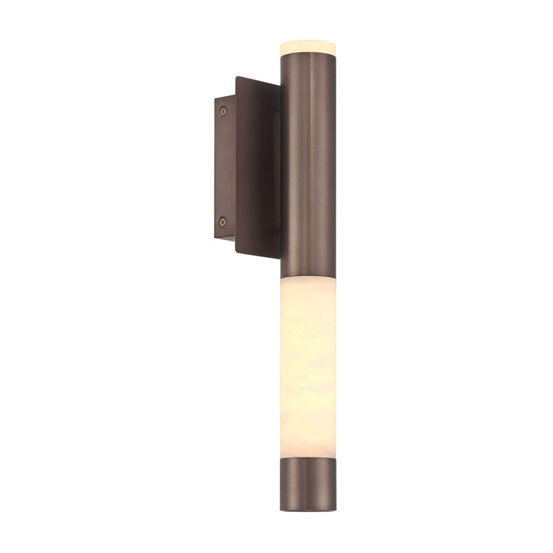Ronda, Wall Sconce , 16", Harlow Bronze, Alabaster, Harlow Bronze