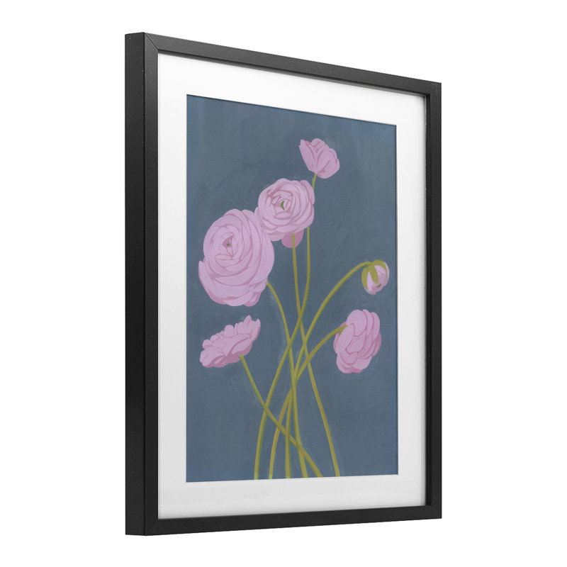 «Dusty Posies Botanicals», reproduction encadrée sous verre, conception de Grace Popp, H 16 po x l 13 po, Cadre noir minuit