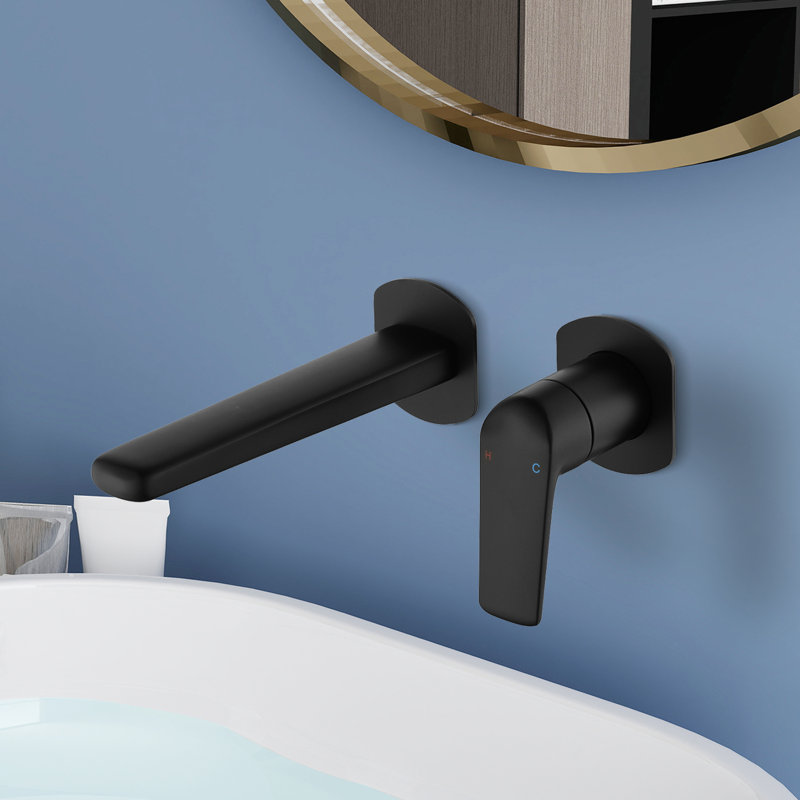 Robinet de salle de bain mural Topcraft, Noir mat