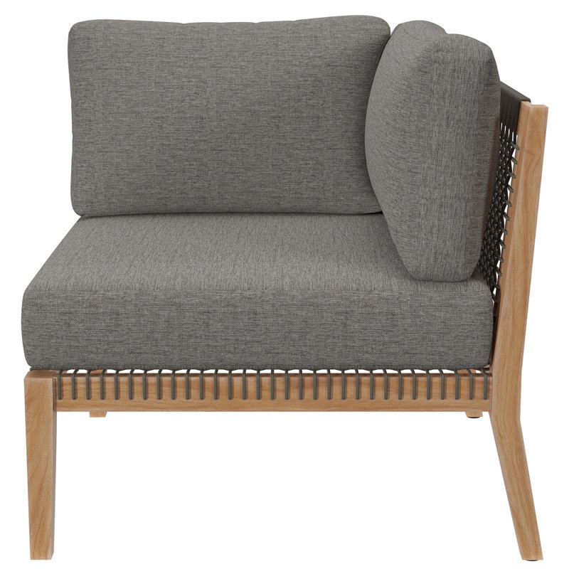 Clearwater 6-Piece Gray Teak Wood Outdoor Sectional Sofa