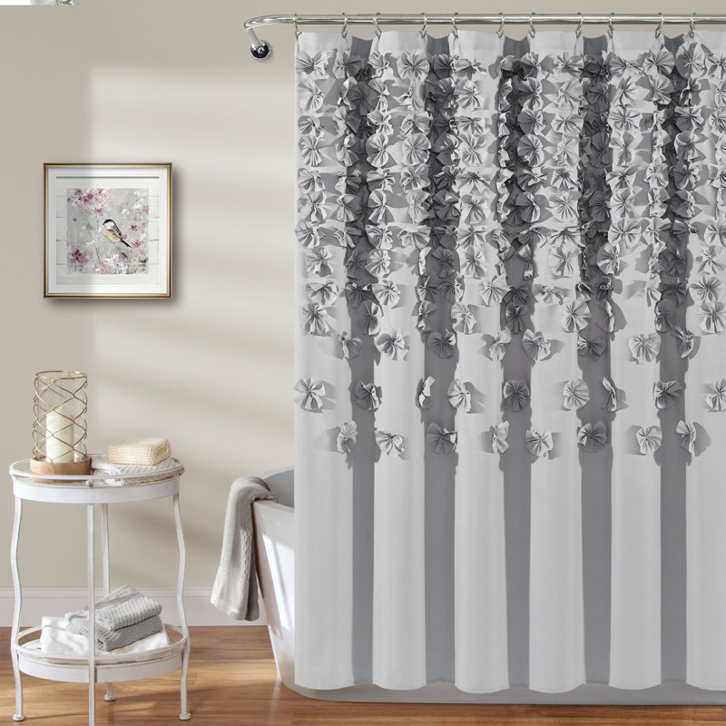 Danielo Polyester Shower Curtain, Light Grey