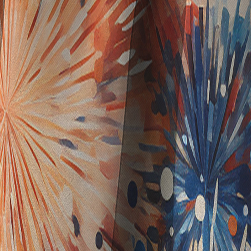 Smedley - Rideau occultant abstrait avec feux d'artifice - 1 panneau, L 52 po x L 108 po