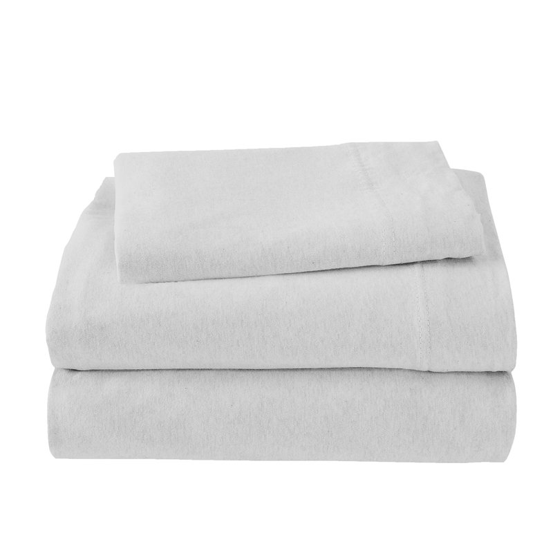 Twin Silver Cotton Jersey Knit Sheet Set for Kids