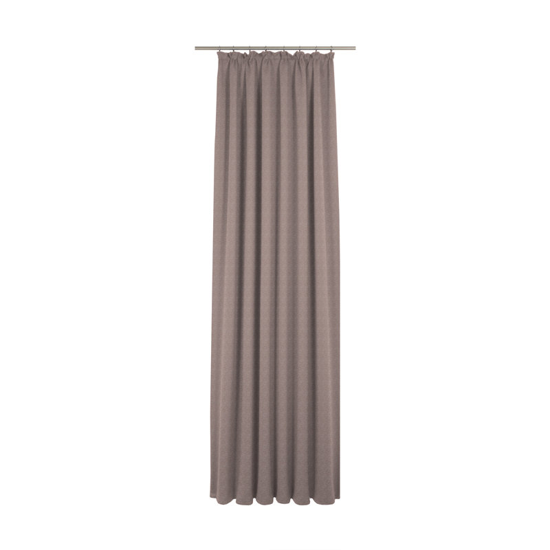 Branton Pencil Pleat Curtain Single Panel, opaque, 225cm H x 132cm W, Taupe