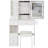 29.2" Desktop Dressing Table And Cushioned Stool, 2 Ac+2 Charging Ports, Hair Dryer Stand, Large Touch - Operated Sliding Led Mirror With Three Color Selection Brightness Tuning, Ideal For Little