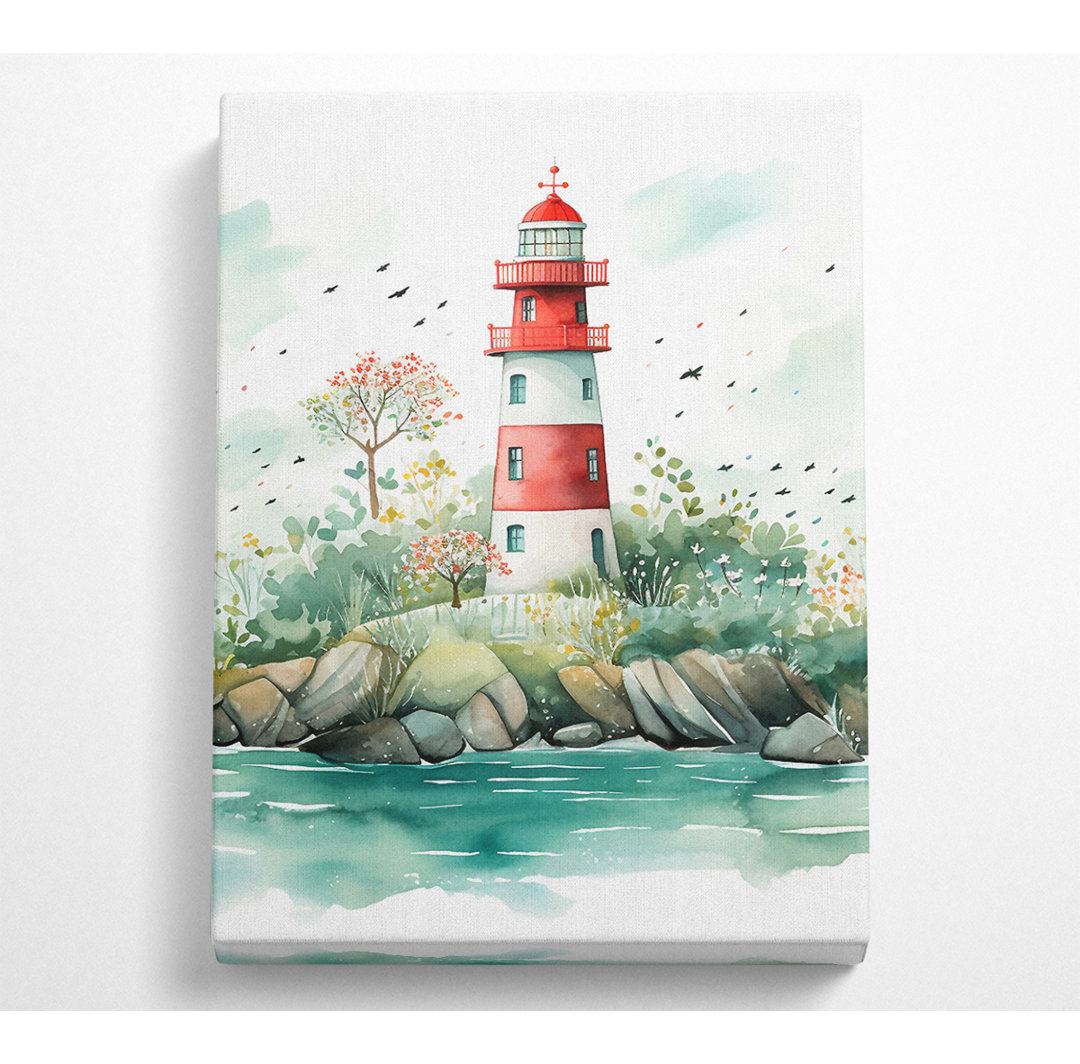 Leuchtturm Aquarell - Kunstdrucke auf Segeltuch