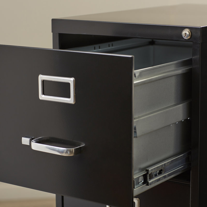 Jolene 15'' Wide 4 -Drawer Steel File Cabinet, Black