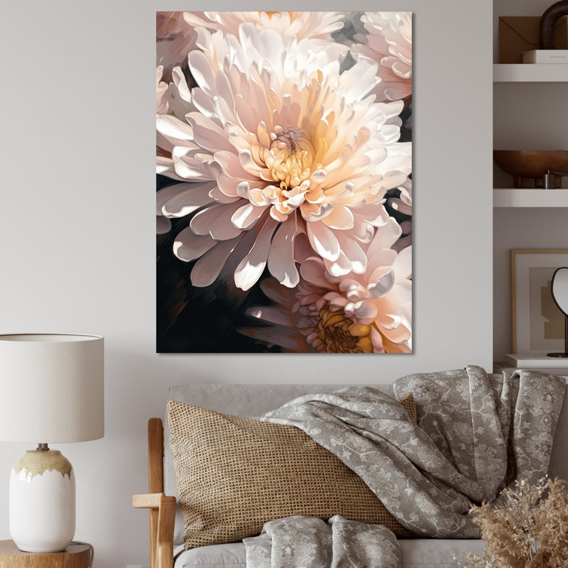 «Dynamic Mums Flowers II», reproduction, H 44 po x l 34 po x P 1,5 po, Toile tendue