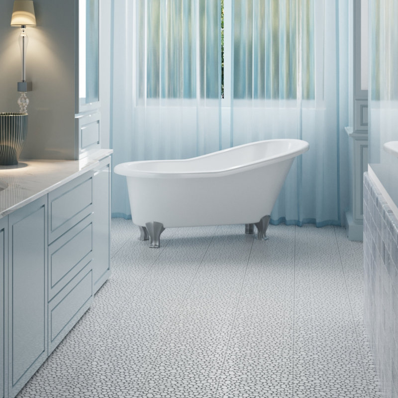 Carrelage de pont gris à motif de galets imbriqués, Gris