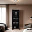 Armoire haute à 4 portes avec 4 tablettes et rangement vertical Wenge