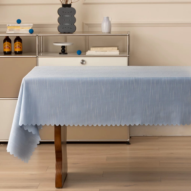 Nappe tissée texturée ondulée unie 56 po, Bleu, L 72 po x l 56 po