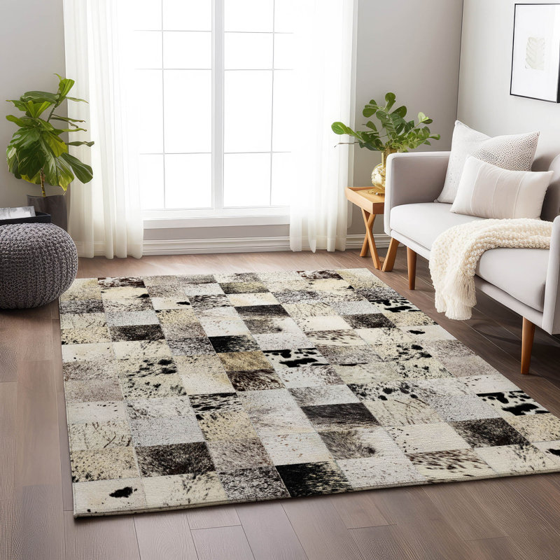 Tapis rond lavable à la machine de qualité supérieure 8 pi x 8 pi Alliah AMF105, Rectangle de 10 pi x 14 pi