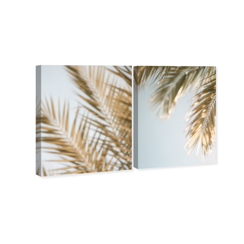 Palm Visions Set Floral & Botanical Canvas Print by Oliver Gal, Black Frame, 16 x 20, 36"H x 45"W, Gallery Wrapped