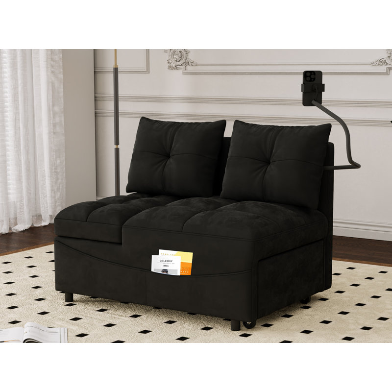 Fauteuil convertible 3 en 1, Velours noir