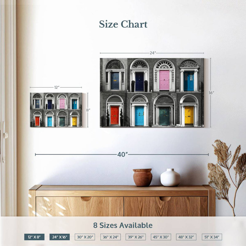Lilian Colorful Georgian Doors, H 16 po x l 24 po