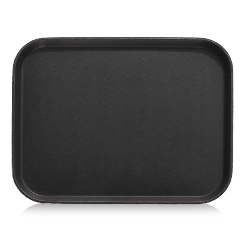 Rectangular Restaurant Grade Non-Slip Tray With Rubber Lined Plastic
