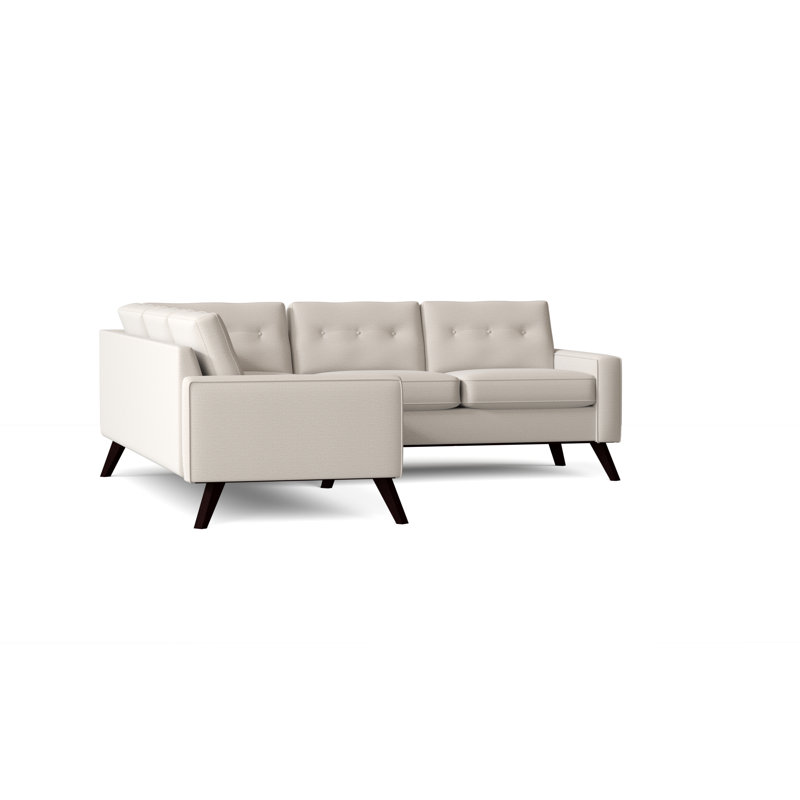 Canapé modulaire de coin en coton 96 po Amber, Accoudoir à gauche (vu de face), Magnolia Lola, Noir