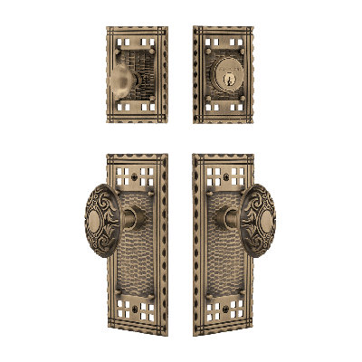 Nostalgic Warehouse Craftsman Entry Set With Victorian Knob In -2 3/8" Backset-Universal Handing