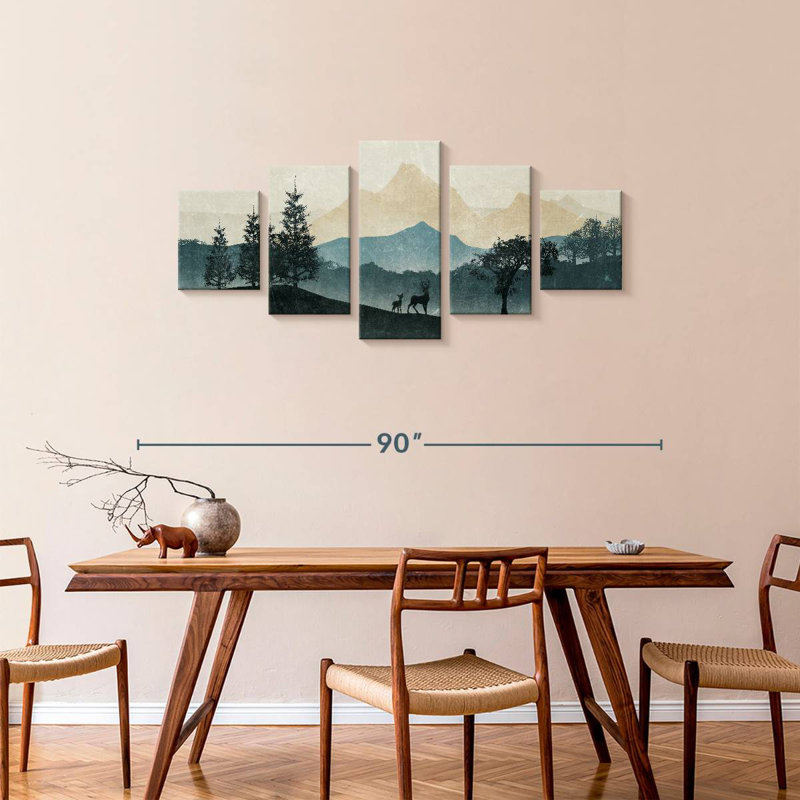 Deer Silhouette Abstract, 34" H x 74" W