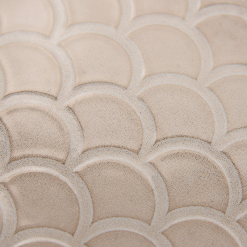 Camden 8" x 4" Ceramic Patterned Subway Tile, Beige