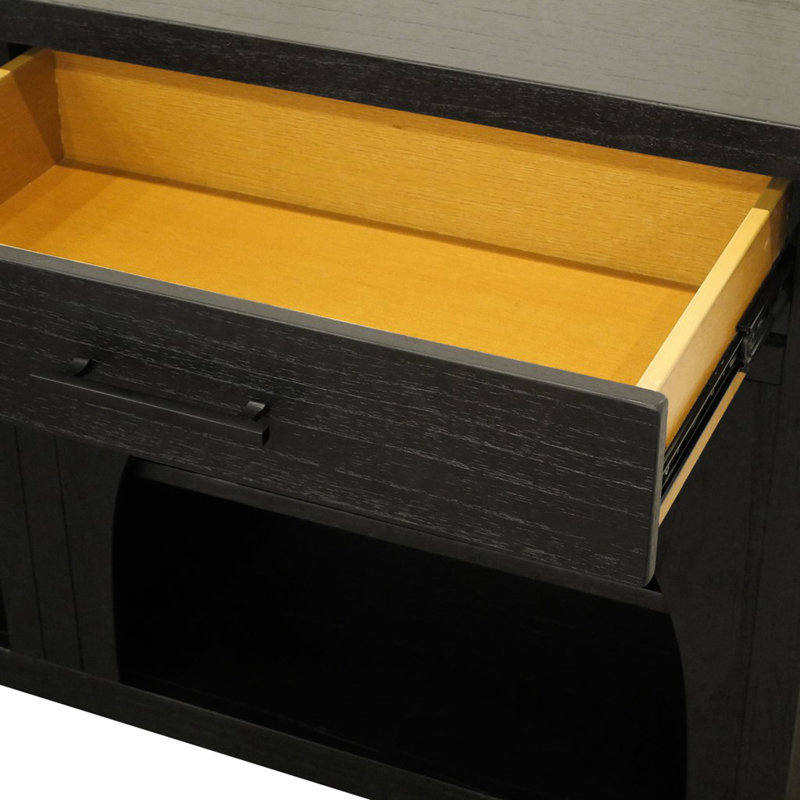 Grayson Black Wood Console Table with Storage