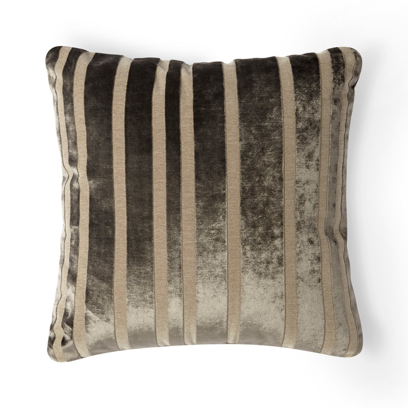 Pewter Posh Striped Throw Pillow