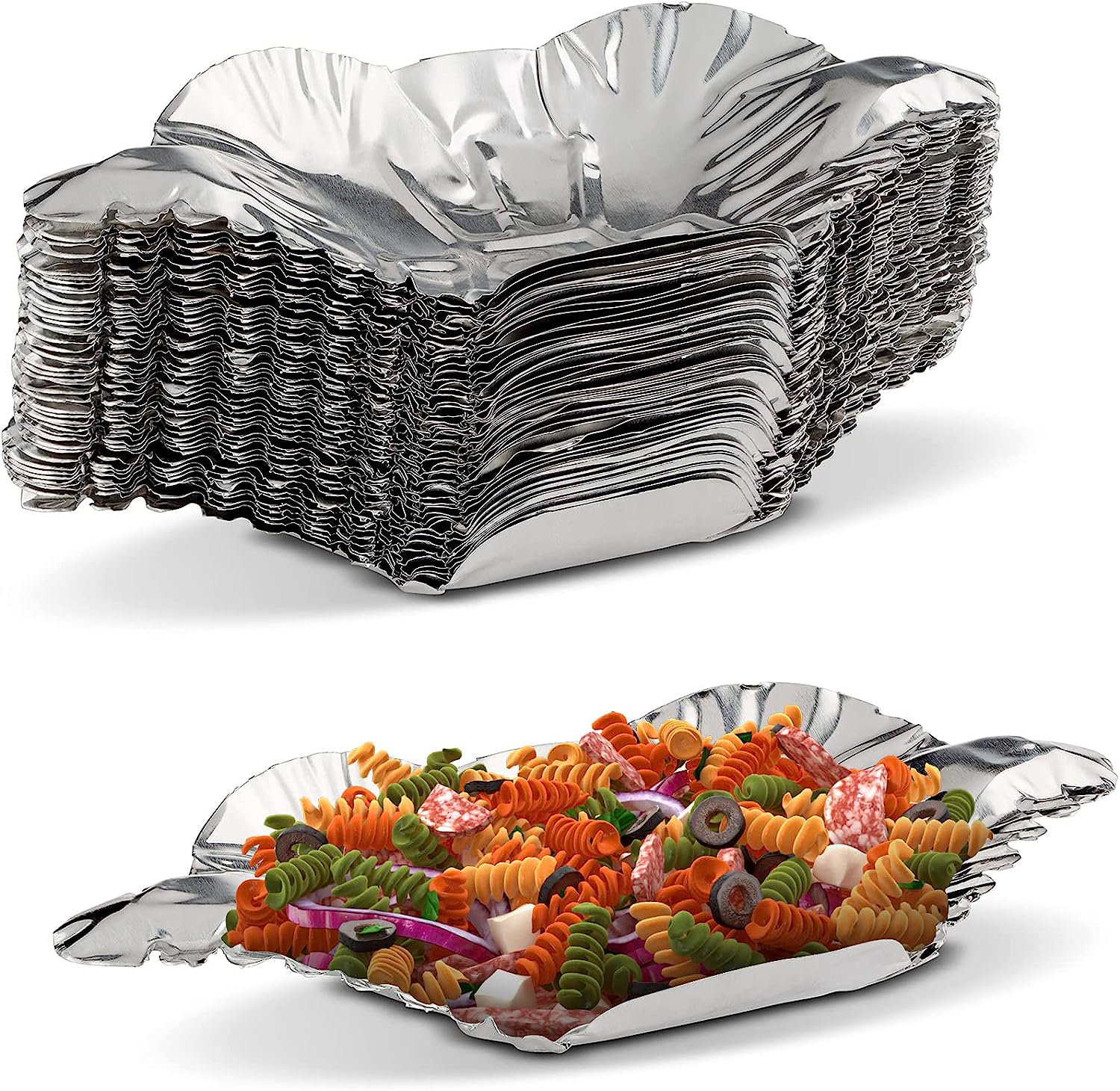 Round Aluminum Foil Take-Out Pans, Disposable Food Tin Containers –  EcoQuality Store