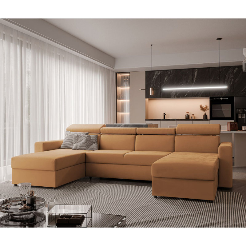 5 Seater Sofa Bed, Orange