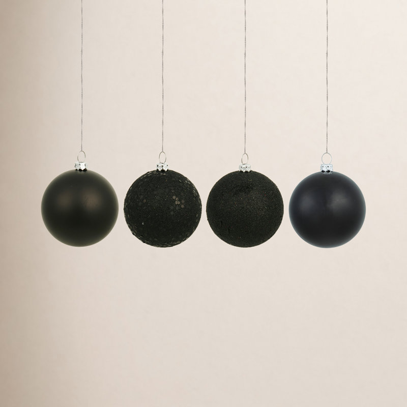 Ornement boule de Noël 2,4 po, Noir