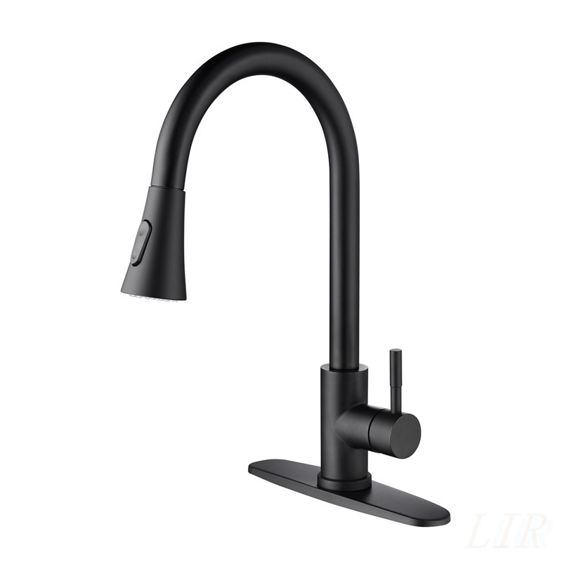 Kitchen Faucet with Pull Out Spray, High-Arc Rotating Nozzle, and Anti-Corrosion Surface for Easy Cleaning and Smooth Water Flow
