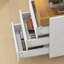 Armoire de rangement pour bureau à 3 tiroirs, tiroir de bureau sur roulettes avec plateau amovible, support pour imprimante sous le bureau avec rangement, blanc