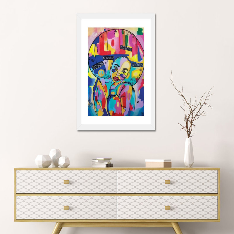 «Beauty» par Pinklomein - impression d'art graphique, H 24 po x l 16 po x P 1 po, Papier encadré blanc, Blanc