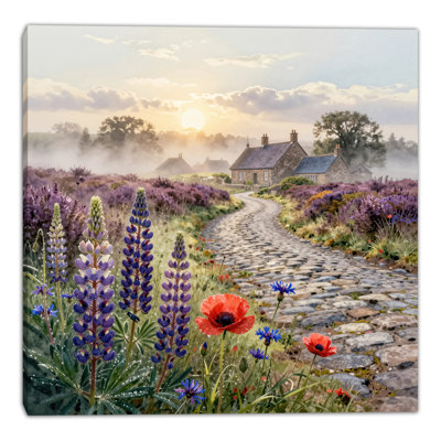 «Lavender Lane Morning», art mural sur toile tendue