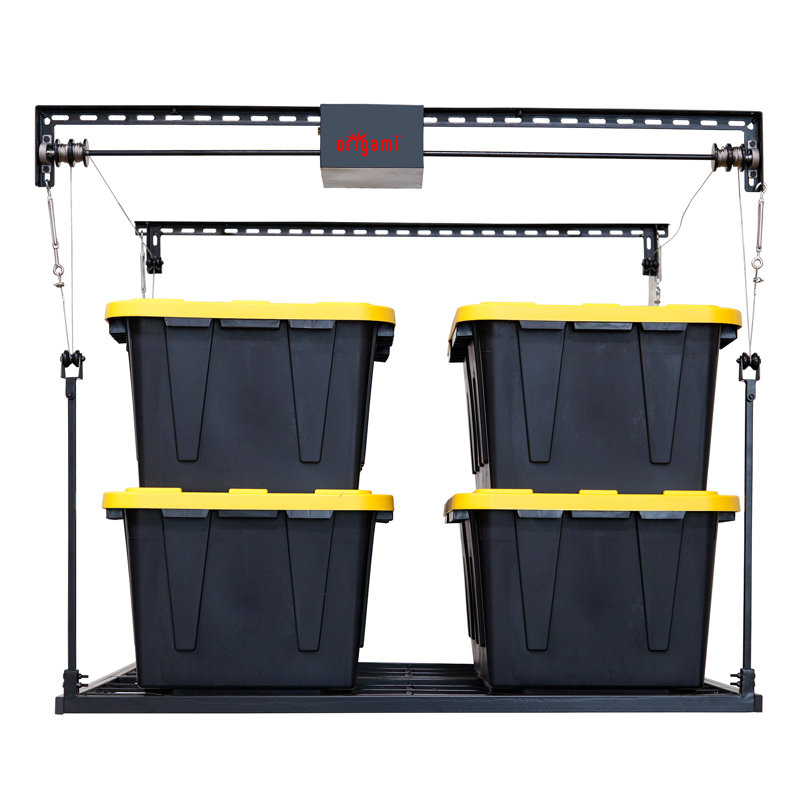 Motorized Garage Storage Shelf Black