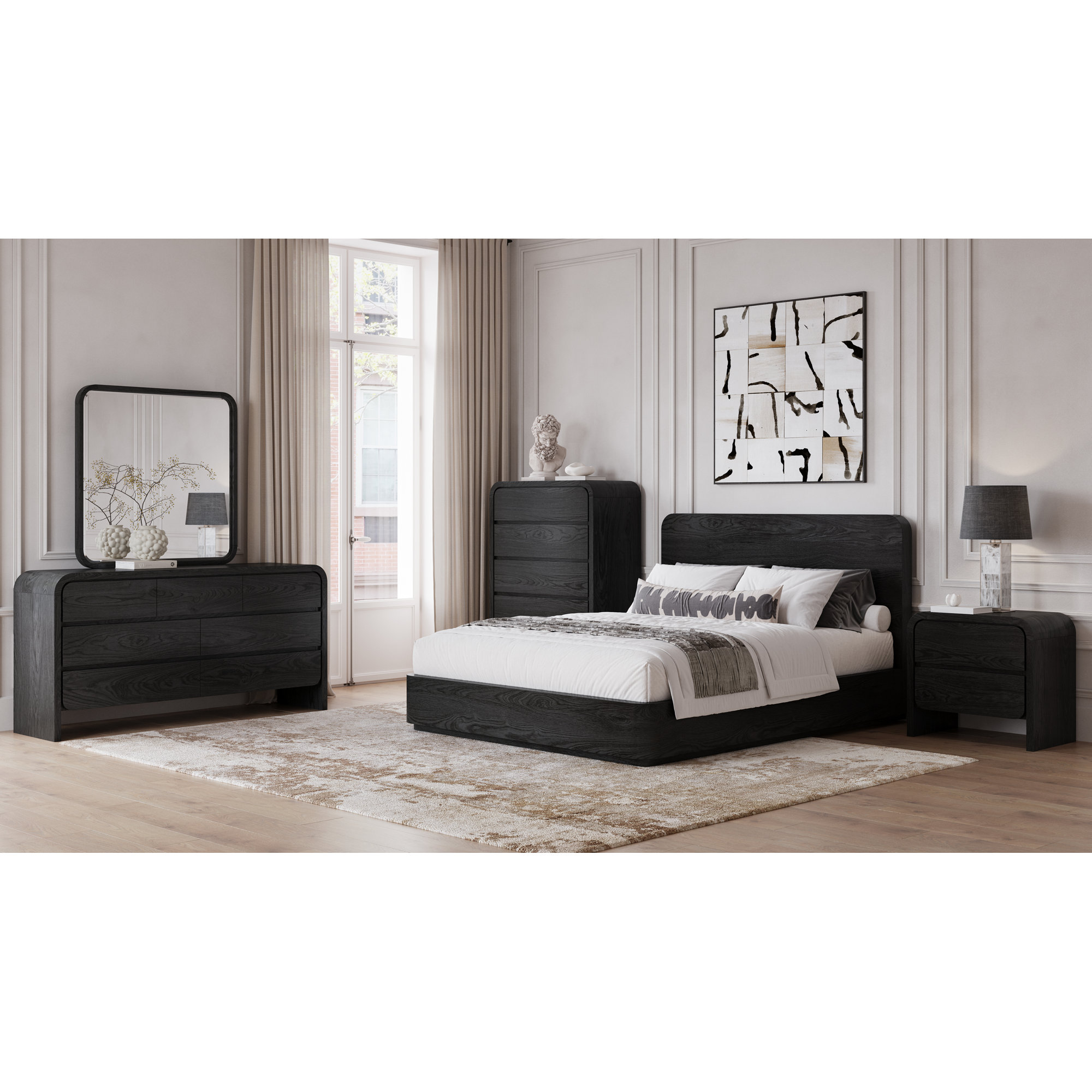 Nori Solid Wood Platform Bed - Thumbnail 2