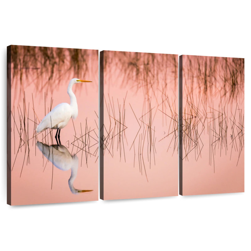 Brampt Great Egret On Marsh, 20" H x 33" W