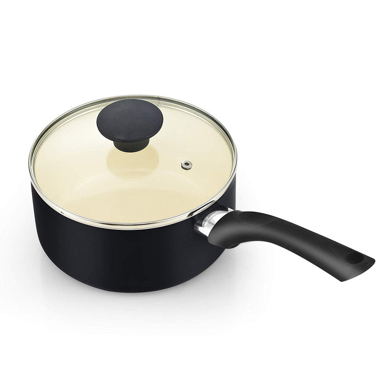 Black 10-Piece Nonstick Ceramic Coating Aluminum Cookware Set