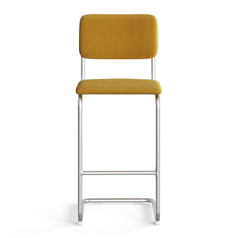 Walsh Velvet Counter & Bar Stool, Bar Stool (30” Seat Height), Gold